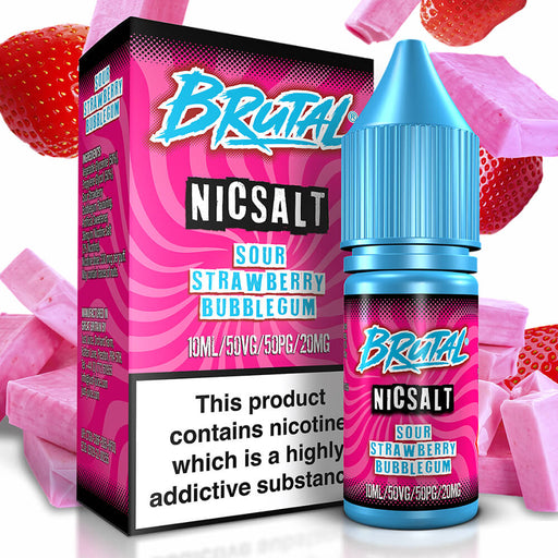 Just Juice Brutal Sour Strawberry Bubblegum Nic Salt Vape Juice