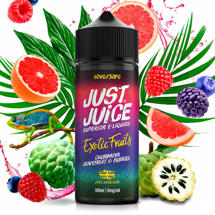 Cherimoya Grapefruit & Berries 100ml Vape Juice by Just Juice Cherimoya Grapefruit & Berries 100ml Vape Juice by Just Juice