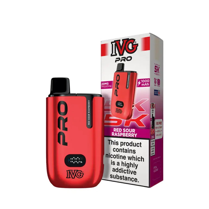 Red Sour Raspberry IVG PRO 5K Prefilled Pod Kit