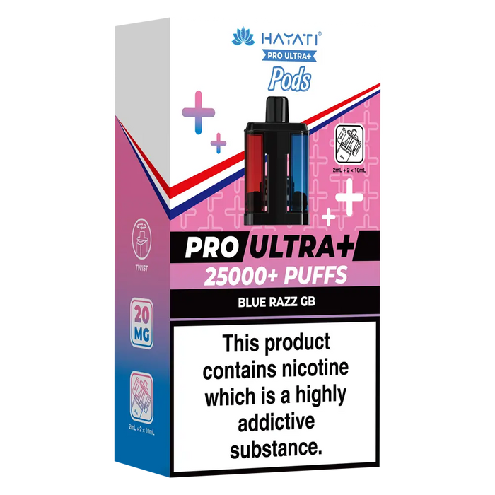 Hayati Pro Ultra Plus 25000 Blue Razz GB Prefilled Pods