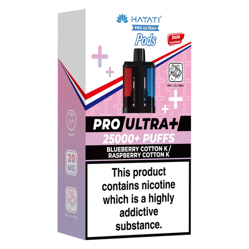 Hayati Pro Ultra Plus 25000 Blueberry Cotton K / Raspberry Cotton K Prefilled Pods