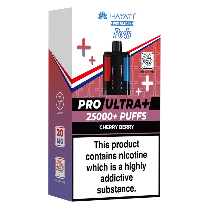 Hayati Pro Ultra Plus 25000 Cherry Berry Prefilled Pods