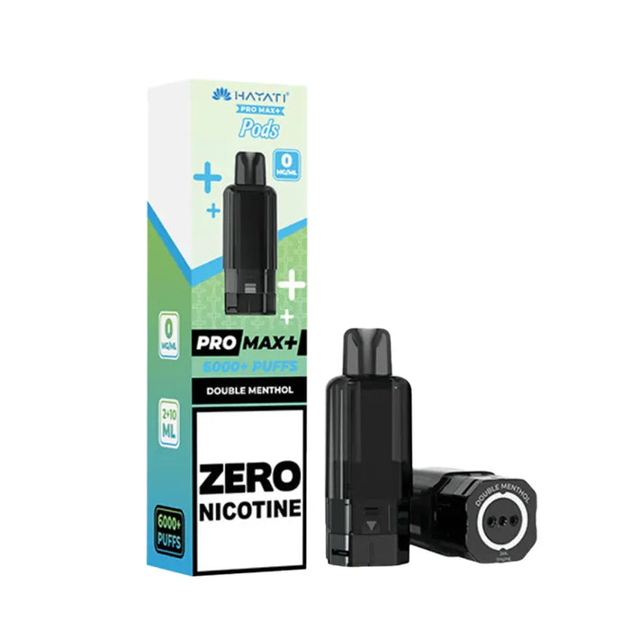 Double Menthol Hayati Pro Max Plus 6000 Zero Nicotine Pods