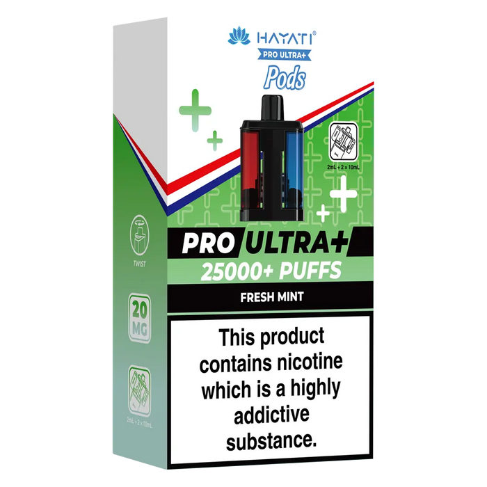 Hayati Pro Ultra Plus 25000 Fresh Mint Prefilled Pods
