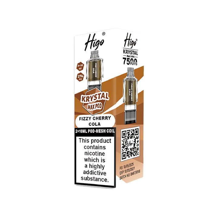 Fizzy Cherry Cola  Higo Krystal Max 7500 Prefilled Pods