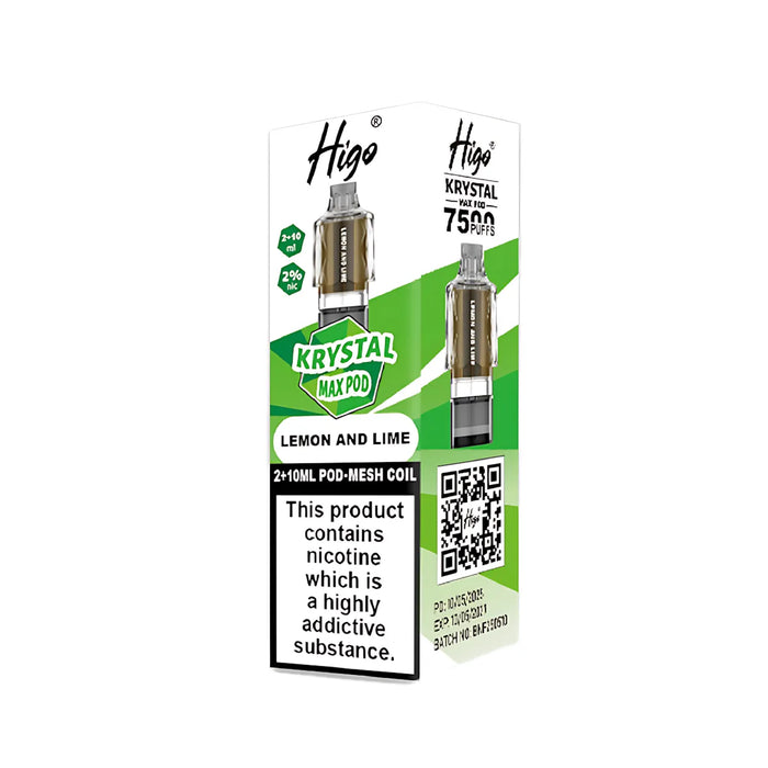 Lemon and Lime  Higo Krystal Max 7500 Prefilled Pods