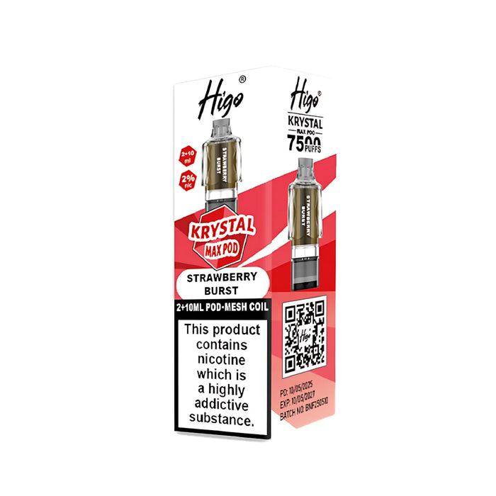 Strawberry Burst  Higo Krystal Max 7500 Prefilled Pods