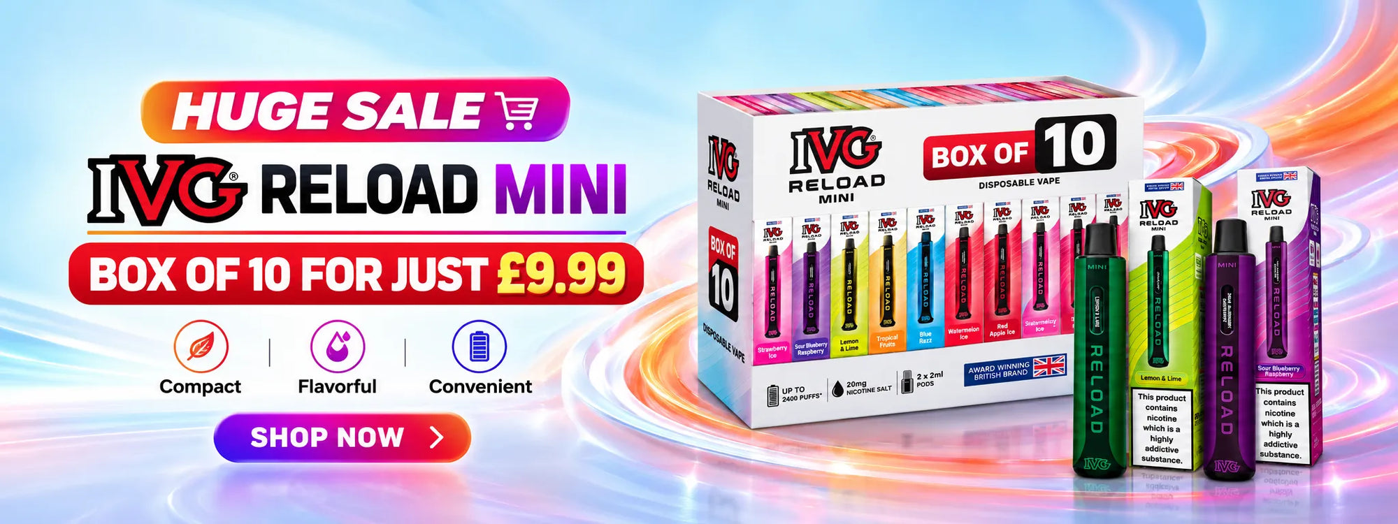 IVG Reload Mini Prefilled Pod Kit - 10 Pack Desktop View Banner