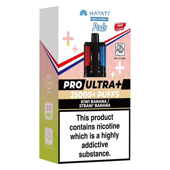 Hayati Pro Ultra Plus 25000 Kiwi Banana / Straw Banana Prefilled Pods