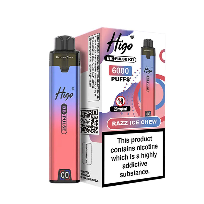 Razz Ice Chew Higo BB Pulse 6000 Pod Kit