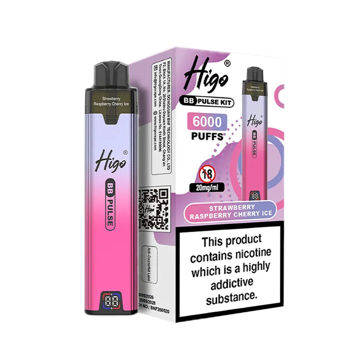 Strawberry Raspberry Cherry Ice Higo BB Pulse 6000 Pod Kit