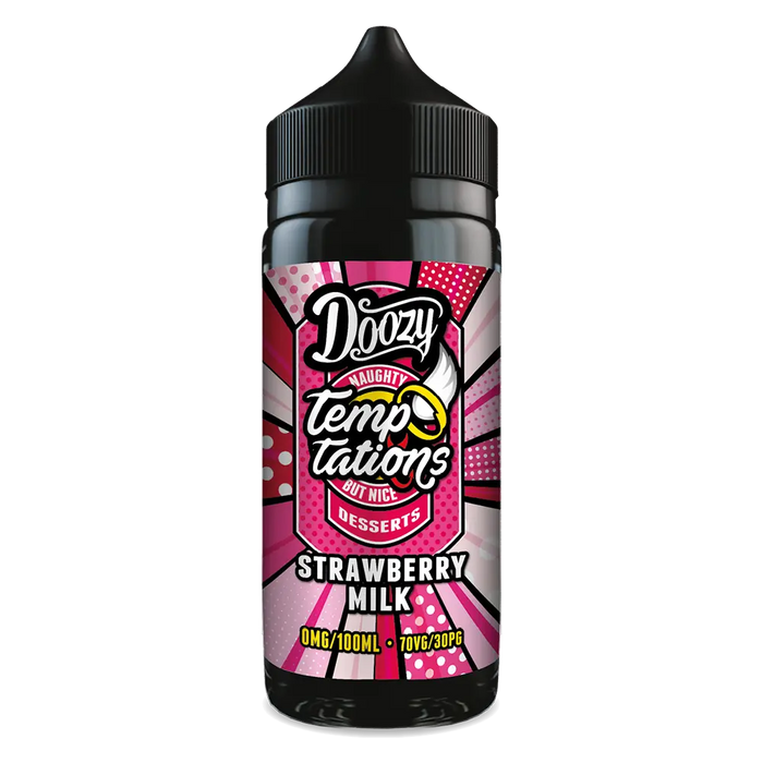 Doozy Vape Temptations Strawberry Milk 100ml Shortfill E-Liquid