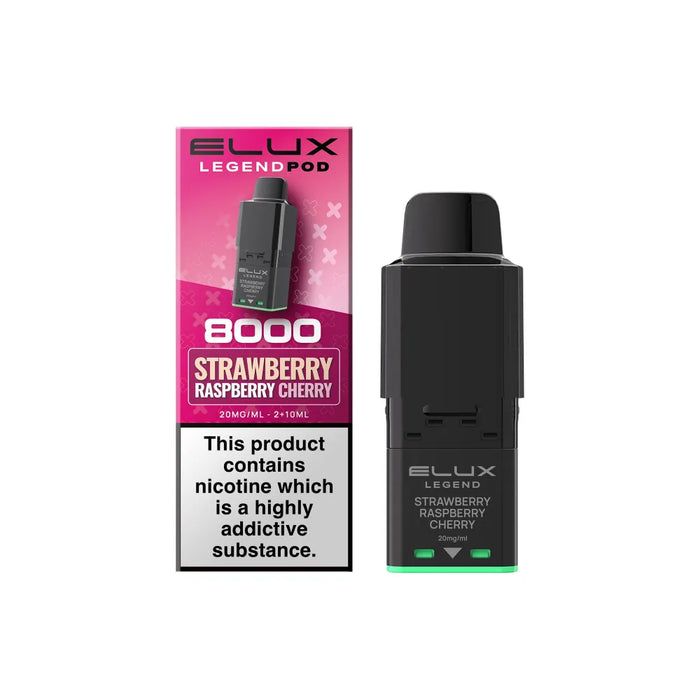 Strawberry Raspberry Cherry Elux Legend 8000 Prefilled Pods
