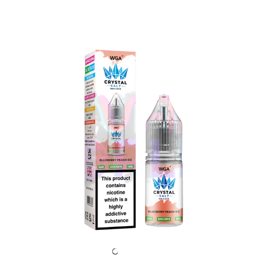 Crystal Salt Blueberry Peach Ice Nic Salt Vape Juice 10ml - 10 Pack