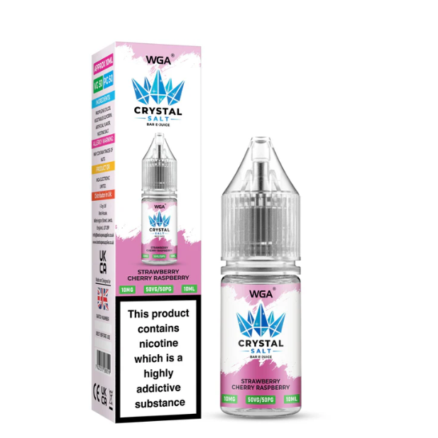 Crystal Salt Strawberry Cherry Raspberry Nic Salt Vape Juice 10ml - 10 Pack
