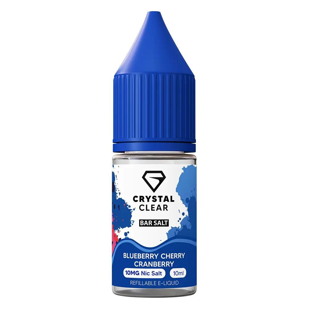 Crystal Clear Blueberry Cherry Cranberry  Nic Salt Vape juice 10ml