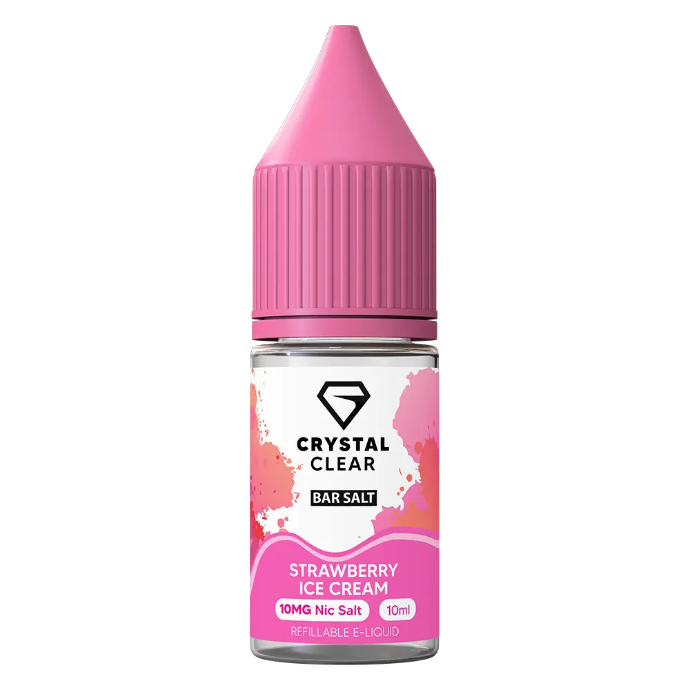 Crystal Clear Strawberry Ice Cream Nic Salts - 10 for 16