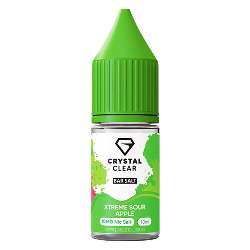 Crystal Clear Xtreme Sour Apple  Nic Salt Vape juice 10ml