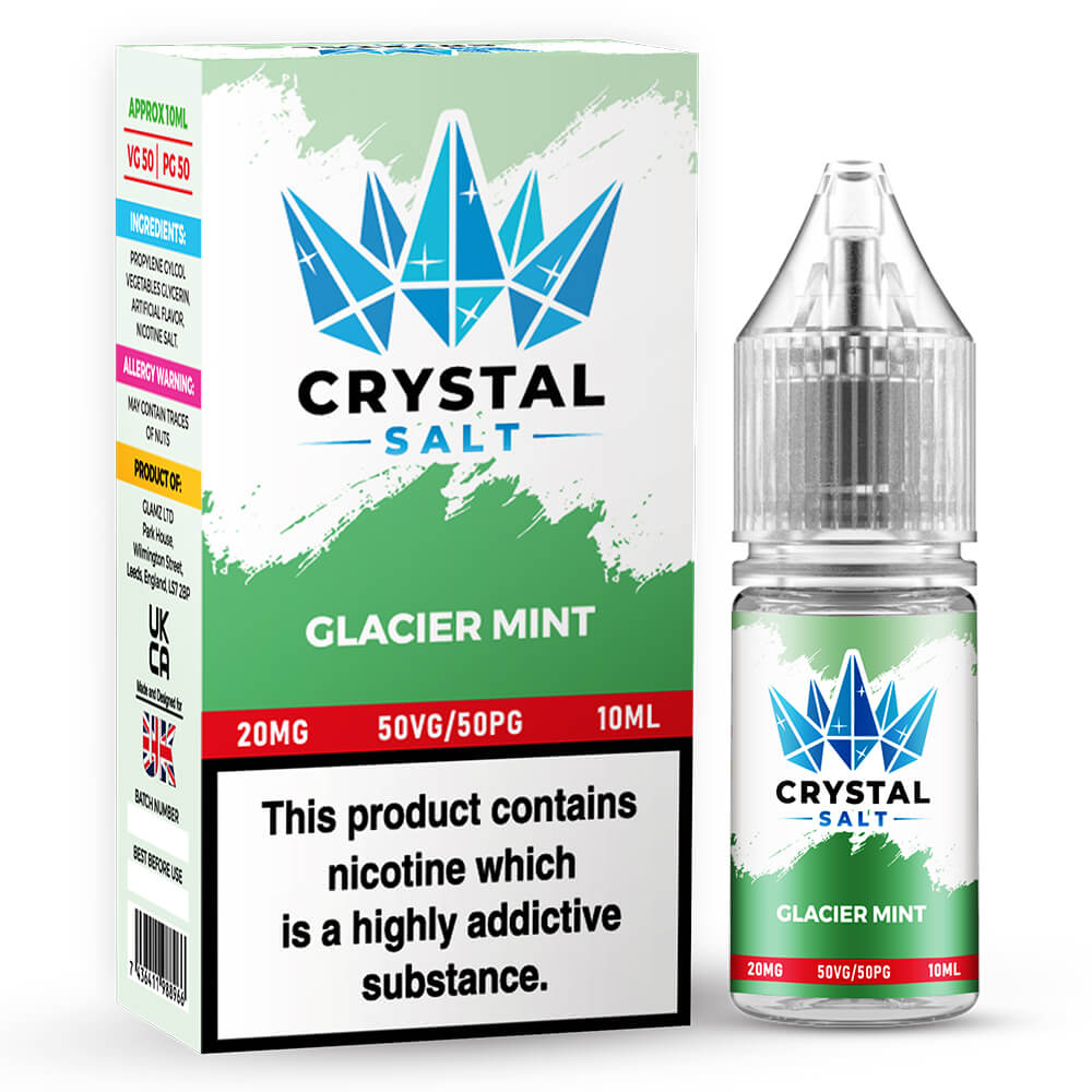 Crystal Salt Glacier Mint Nic Salt E-Liquid |5 for £11