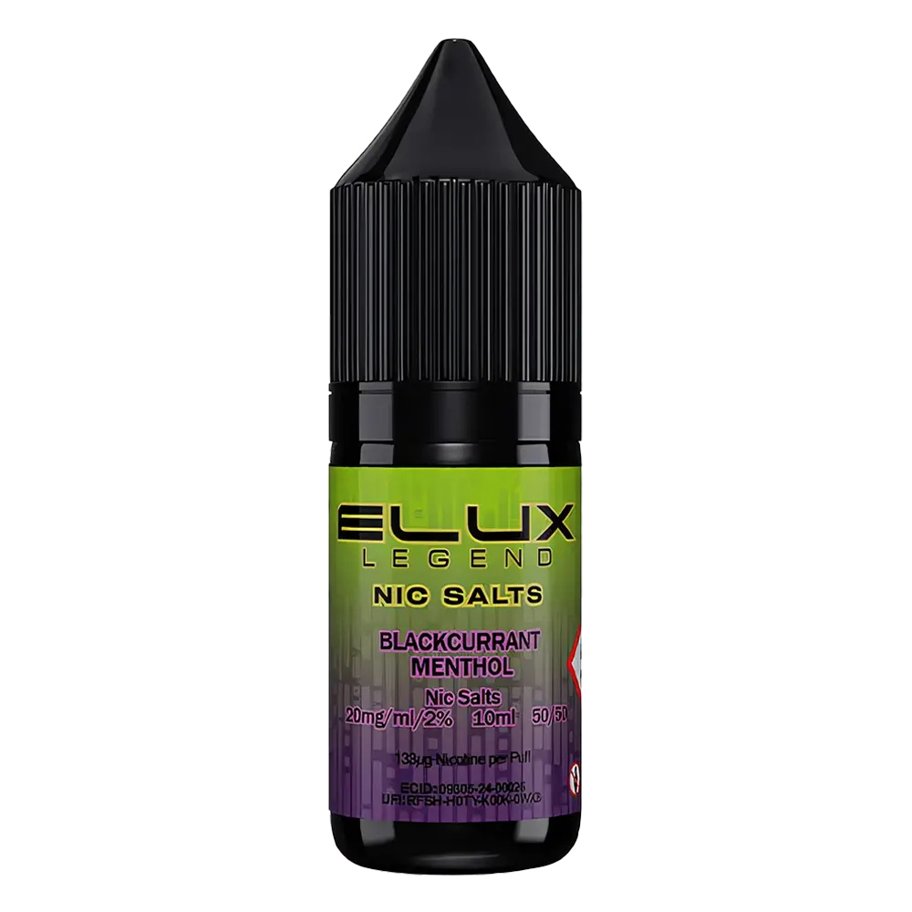 Blackcurrant Menthol Nic Salt E-Liquid by Elux