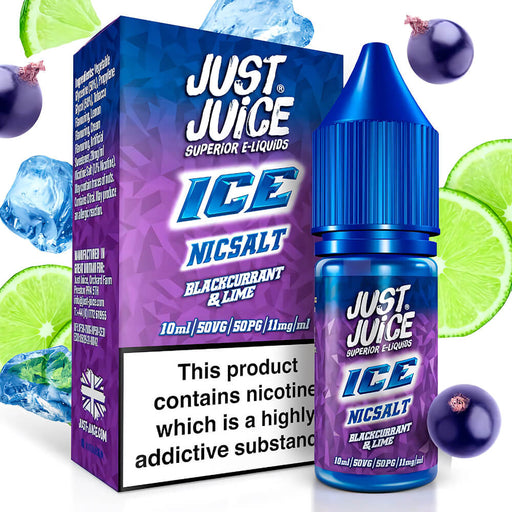 Just Juice Ice Blackcurrant Lime Nic Salt Vape Juice