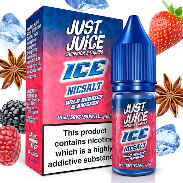 Just Juice Ice Wild Berries Aniseed Nic Salt Vape Juice