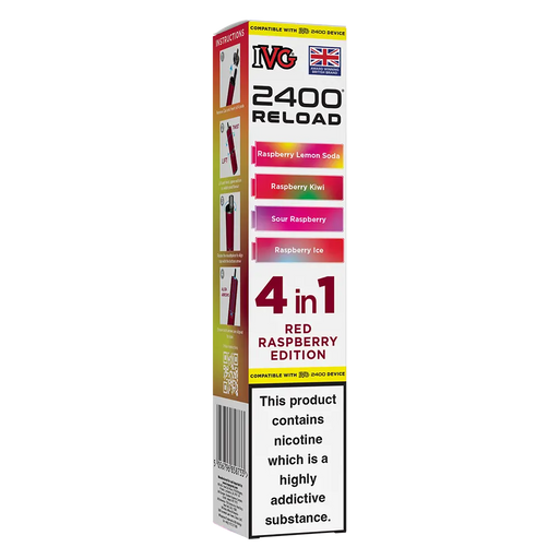 IVG 2400 Reload 4in1 Red Raspberry Edition Prefilled Pods