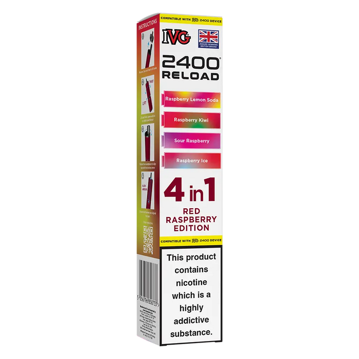 IVG 2400 Reload 4in1 Red Raspberry Edition Prefilled Pods