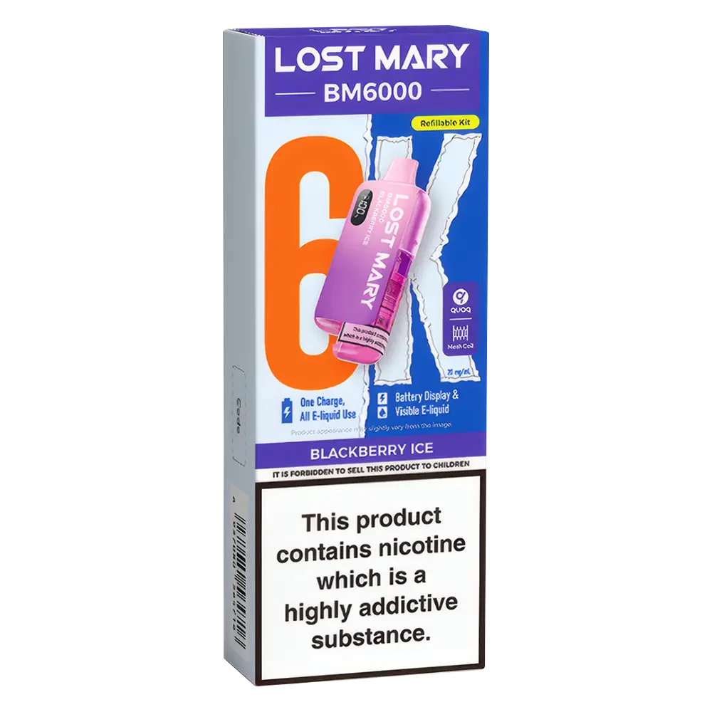 lost mary bm6000 blackberry ice Lost Mary BM6000 Blackberry Ice Prefilled Pod Kit