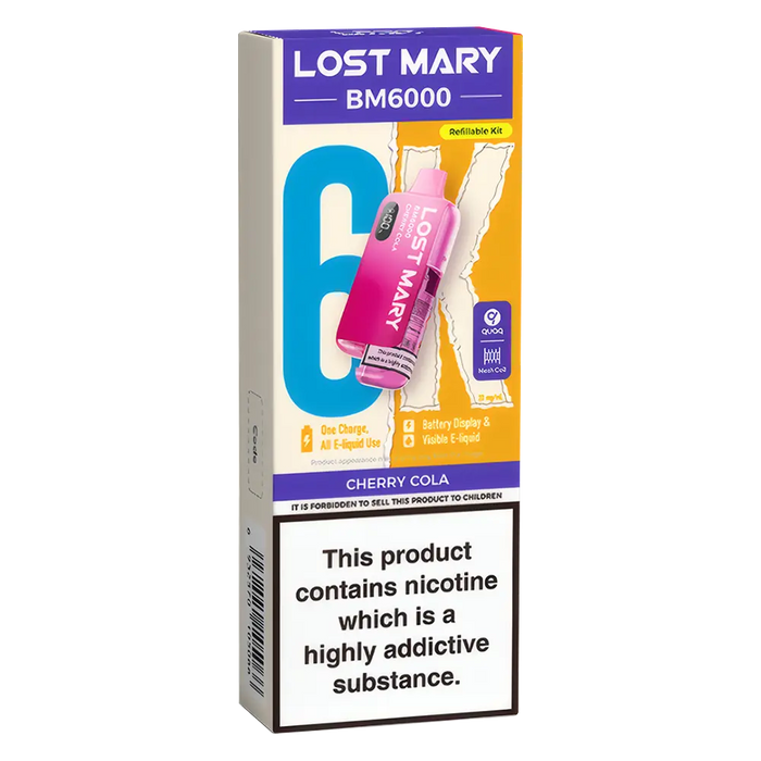lost mary cherry cola vape Lost Mary BM6000 Prefilled Pod Kit – 40+ Flavours