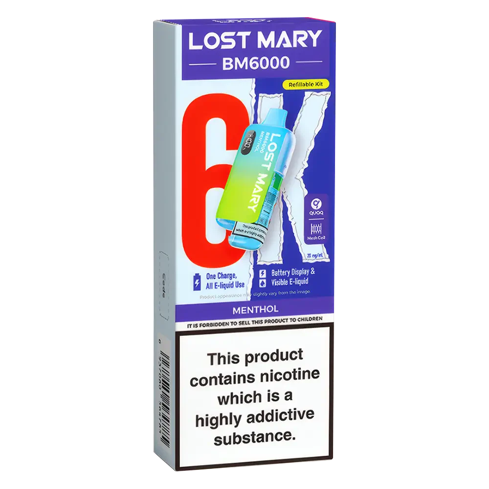 Lost Mary BM6000 Menthol Prefilled Pod Kit | 5 for 40 Lost Mary BM6000 Menthol Prefilled Pod Kit | 5 for 40