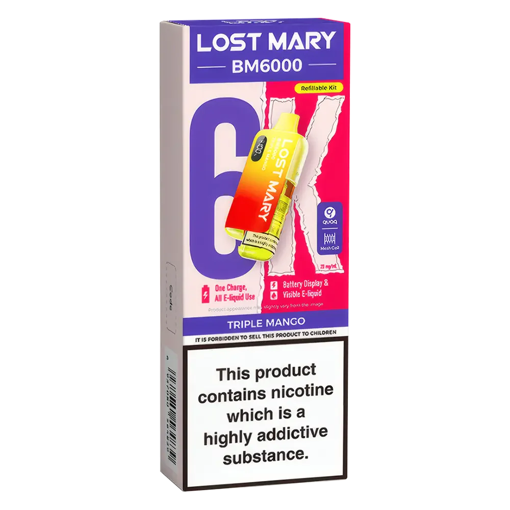 Lost Mary BM6000 Triple Mango Prefilled Pod Kit | 5 for 40 Lost Mary BM6000 Triple Mango Prefilled Pod Kit | 5 for 40