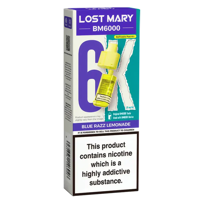 Lost Mary BM6000 Blue Razz Lemonade Prefilled Pods
