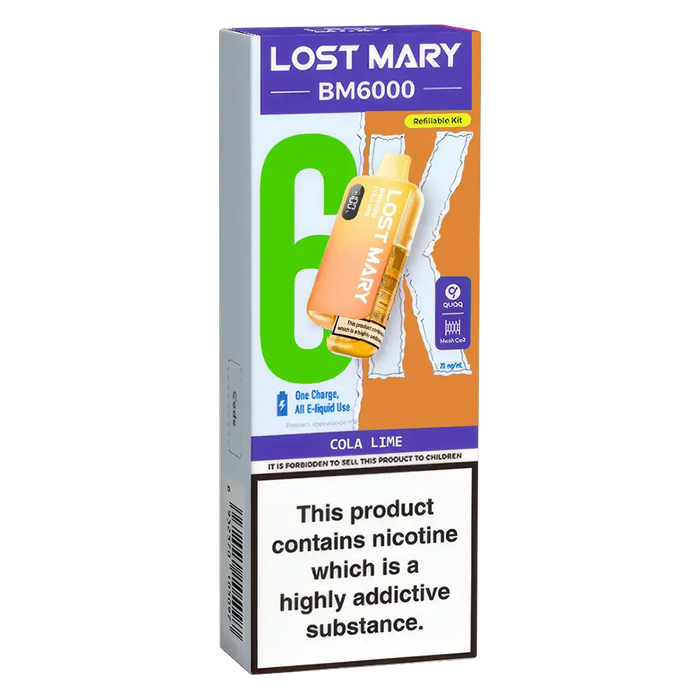 Lost Mary BM6000 Cola Lime Prefilled Pod Kit | 5 for 40 Lost Mary BM6000 Cola Lime Prefilled Pod Kit | 5 for 40