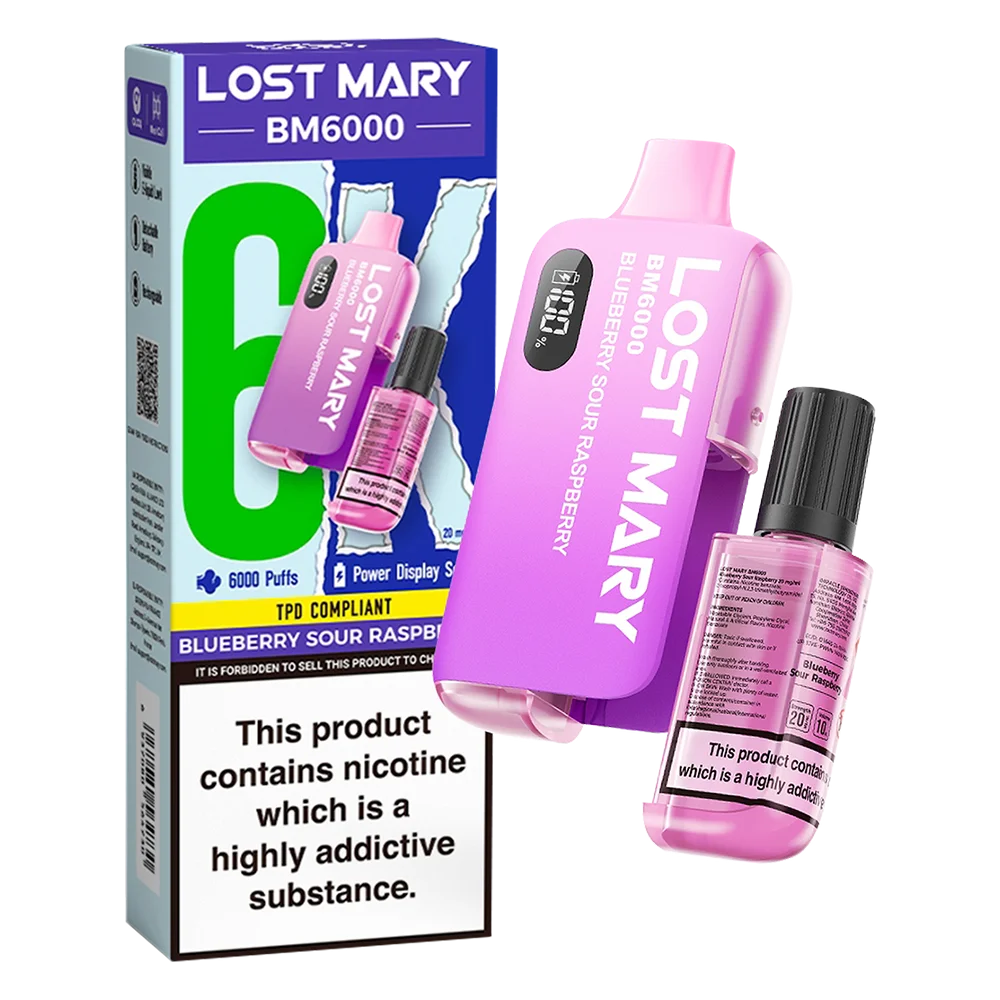 Blueberry Sour Raspberry Lost Mary BM6000 Disposable Vape Kit