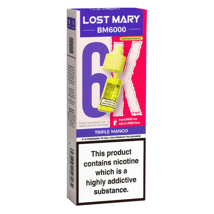 Lost Mary BM6000 Triple Mango Prefilled Pods Lost Mary BM6000 Triple Mango Prefilled Pods