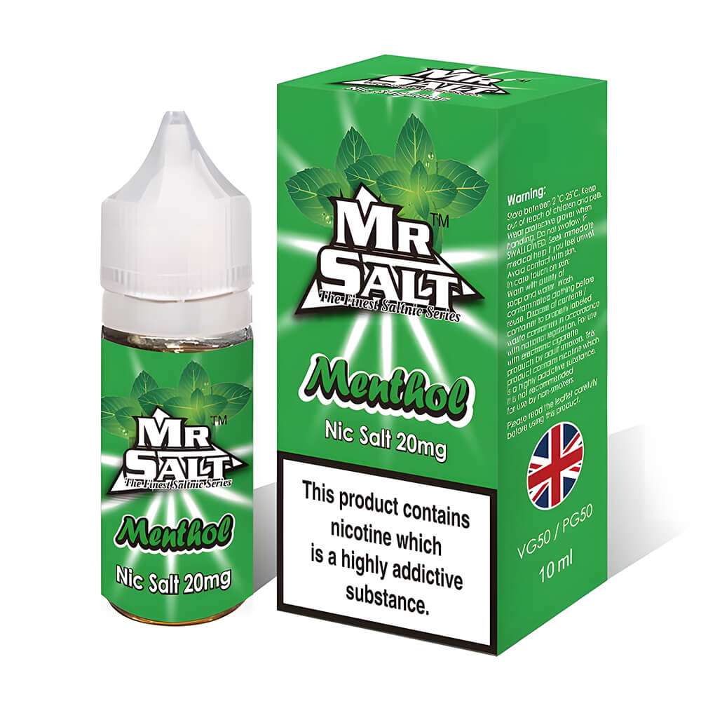 Menthol Nic Salt Vape Juice by Mr Salt |5 for 11 Menthol Nic Salt Vape Juice by Mr Salt |5 for 11