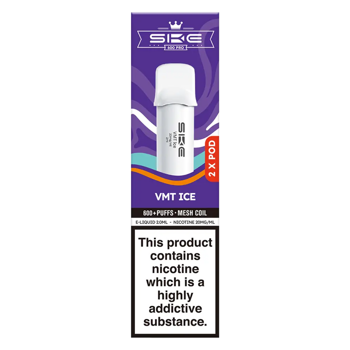 SKE Crystal Bar 600 Pro Prefilled Vape Pods | 3 for 12 SKE Pods SKE Crystal Bar 600 Pro Prefilled Vape Pods | 3 for 12 SKE Pods