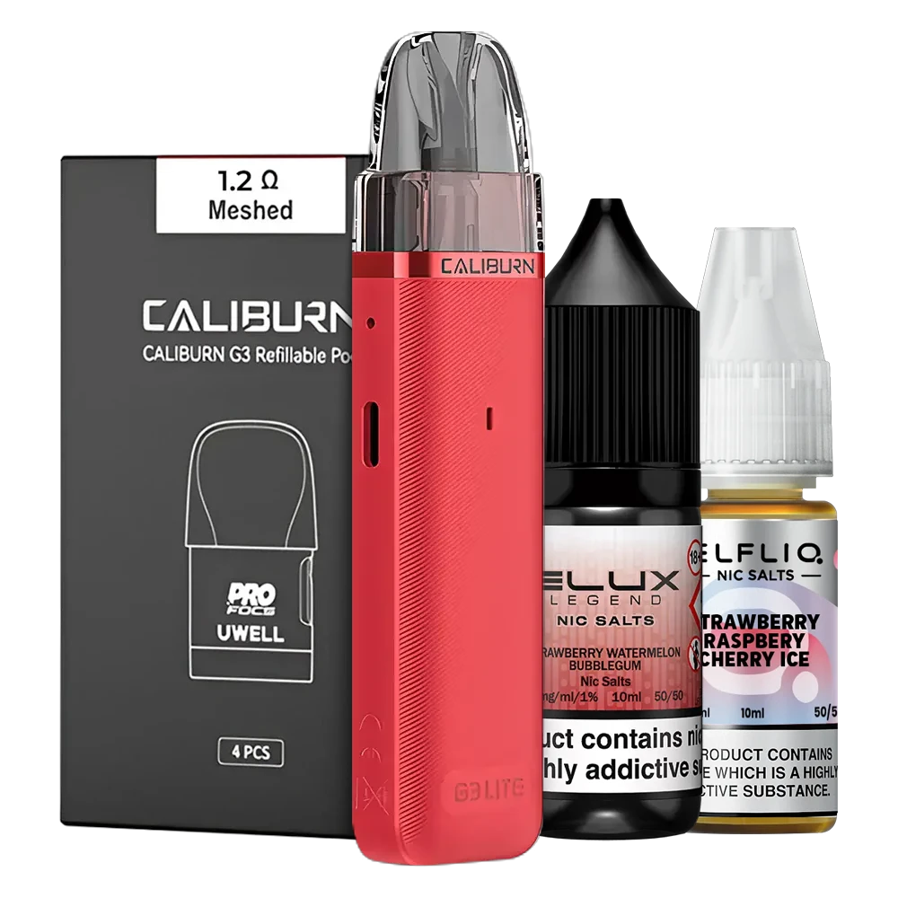 Uwell Caliburn G3 Lite Pod Kit Bundle - Pods & Free E Liquid Uwell Caliburn G3 Lite Pod Kit Bundle - Pods & Free E Liquid