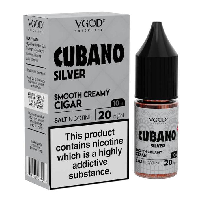 Vgod Cubano Silver Nic Salt Vape Juice 10ml