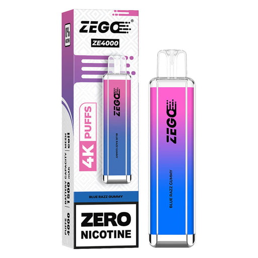 Zego ZE 4000 Blue Razz Gummy 0 Nicotine Disposable Vape