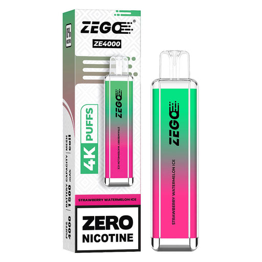 Zego ZE 4000 Strawberry Watermelon Ice 0 Nicotine Disposable Vape