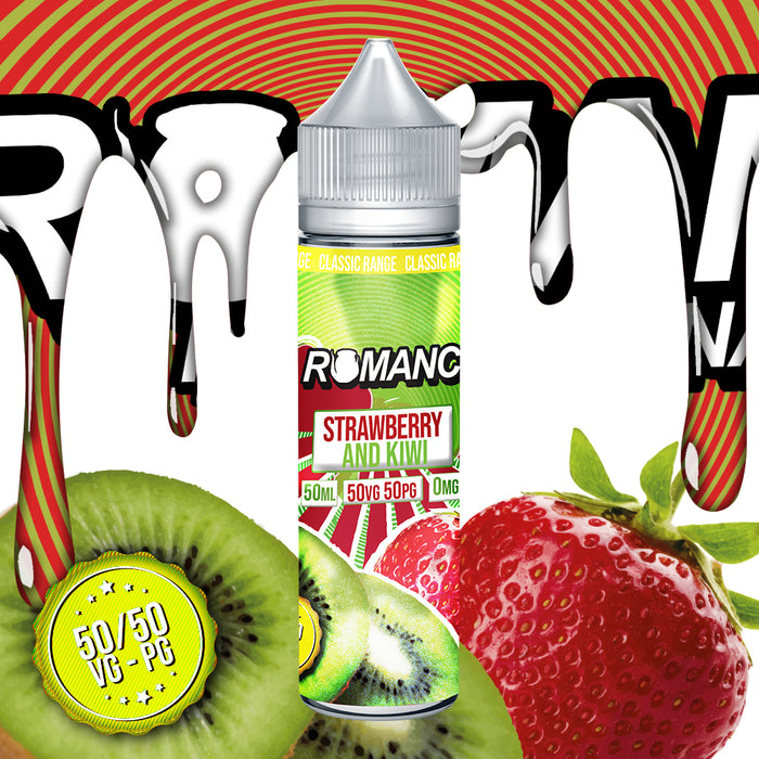 Romance Strawberry Kiwi 50ml Shortfill e-liquid 50/50 Vg/Pg