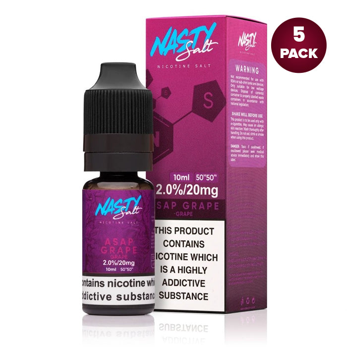 ASAP Grape Nic Salt E-liquid by Nasty Salts 5 Pack