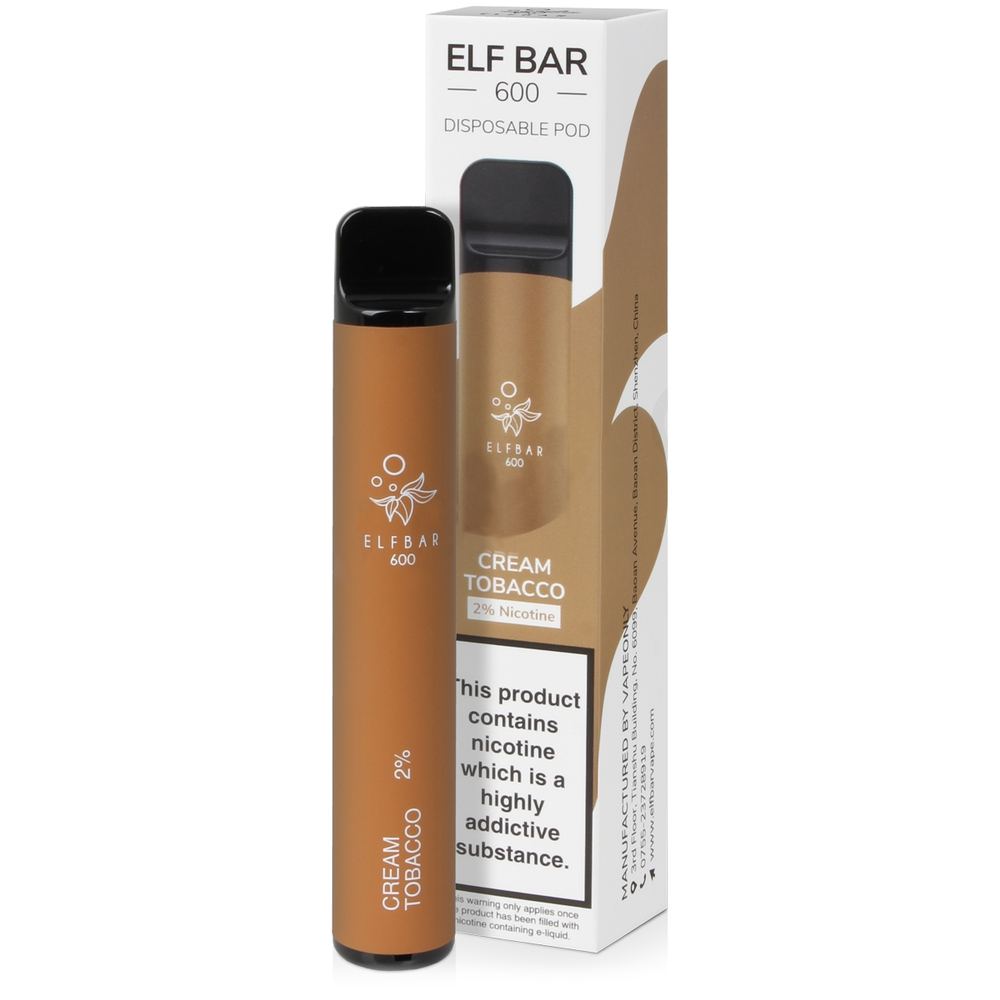 Elf Bar 600 Cream Tobacco Disposable Vape Device