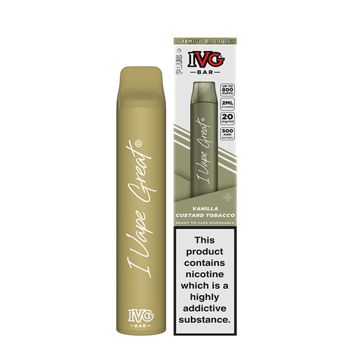 IVG Bar Plus Vanilla Custard Tobacco Disposable Vape