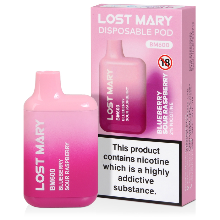 Lost Mary BM600 Blueberry Sour Raspberry Disposable Vape