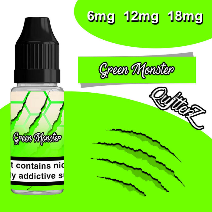 QuitterZ Green Monster 10ml e liquid High PG 70Pg 30Vg