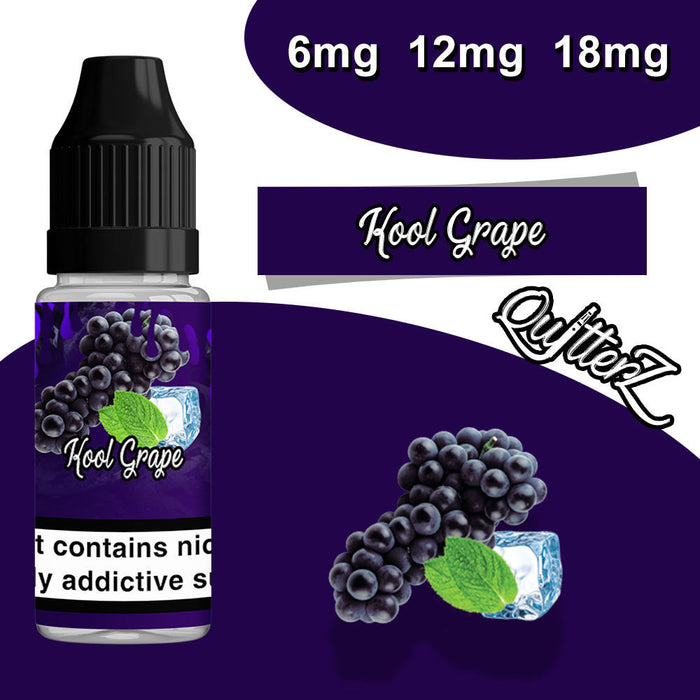 QuitterZ Kool Grape 10ml e liquid High PG 70Pg 30Vg