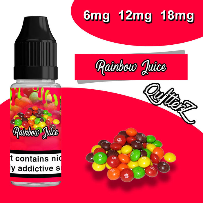 QuitterZ Rainbow Juice 10ml e liquid High PG 70Pg 30Vg